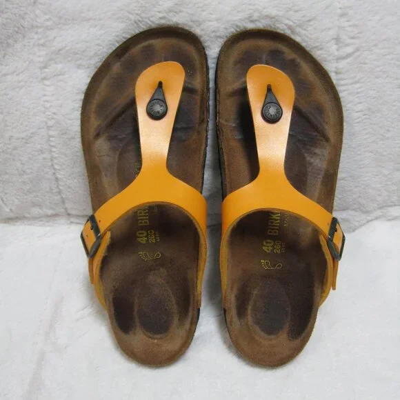 Birkenstock GIZEH Birko Flor Citrine Orange 40 R US W 9 M 7 - Picture 2 of 12